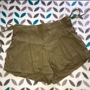 Free People High Waisted Tie Shorts
